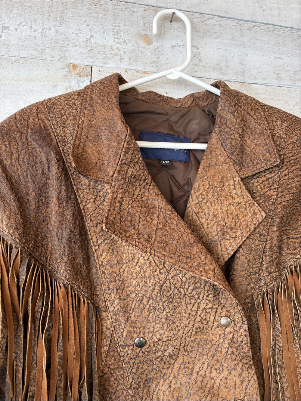 1980s Western Fringe Leather Jacket Cropped Boho Cowgirl Chic - Picture 6 of 16